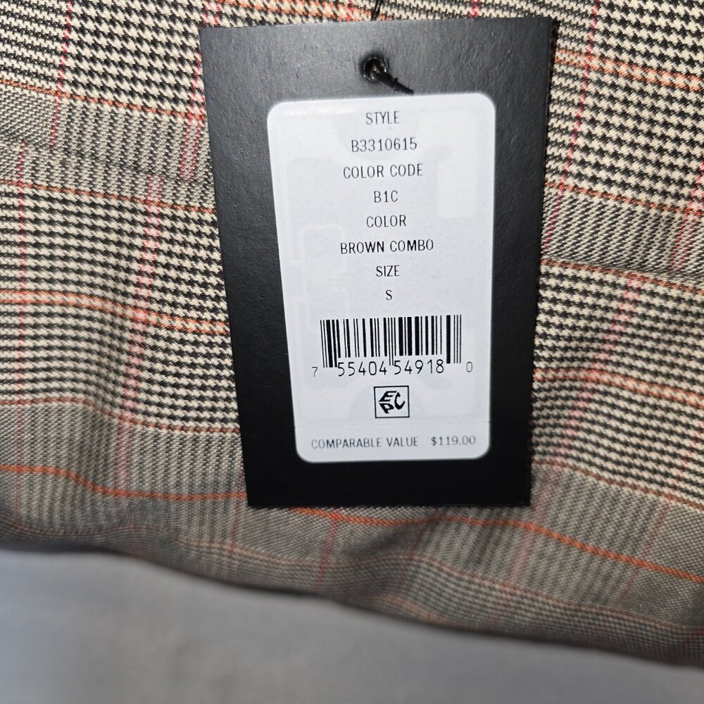 DKNY Pleated Wrap Midi Skirt in brown combo, Women's S, NWT - Picture 7 of 8